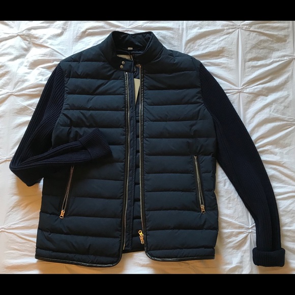 Burberry Down-Filled Jacket with Knitted Sleeves